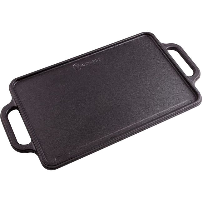 Victoria Enamelled Cast Iron Rectangular Reversible Griddle, 32cm