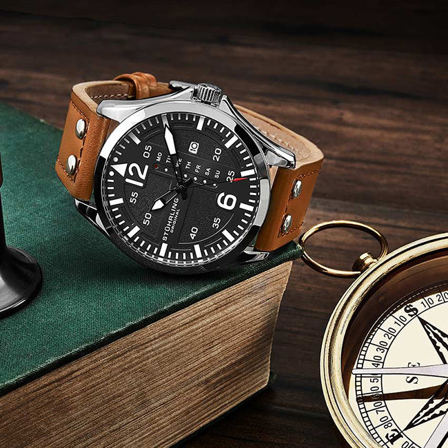 Stuhrling Original Aeronaut Aviator Men's Automatic Wrist Watch
