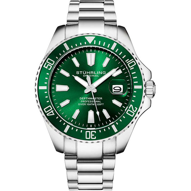 Stuhrling Original Depthmaster Green 100m Men's Automatic Wrist Watch