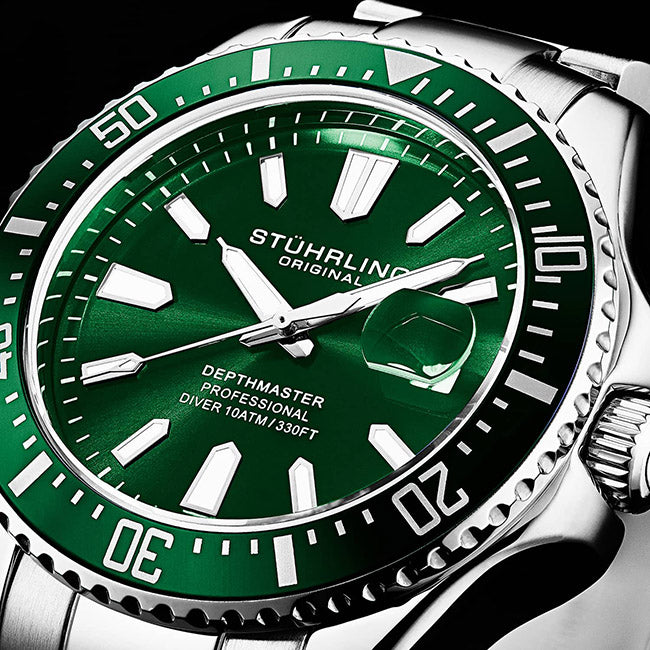 Stuhrling Original Depthmaster Green 100m Men's Automatic Wrist Watch