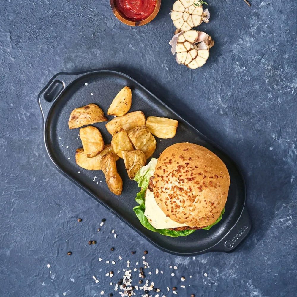 Victoria Enamelled Oval Serving Cast Iron Griddle