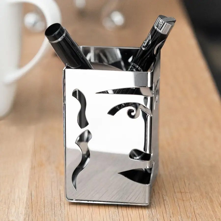 Carrol Boyes Small Pen Holder, Face Off