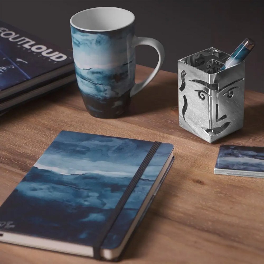 Carrol Boyes Small Pen Holder, Face Off