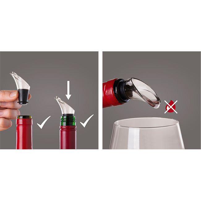 Vacu Vin Crystal Drip-Free Wine Pourers, Set of 2