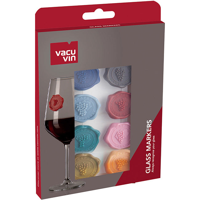 Vacu Vin Classic Wine Glass Markers, Set Of 8