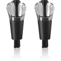 Vacu Vin Black Wine Server And Stoppers, Set of 2