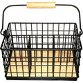 Regent Black & Wood Cutlery Caddy