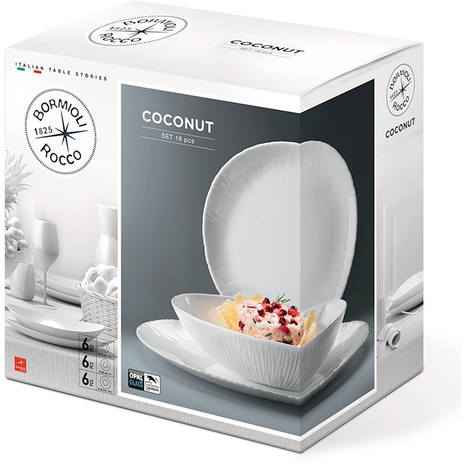 Bormioli Rocco Coconut Tavola Dinner Set, 18pc