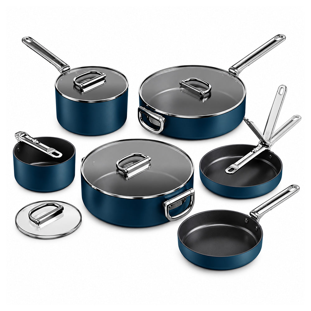 Joseph Joseph Ceramic Non-Stick 6pc Cookware Set with Folding Handles