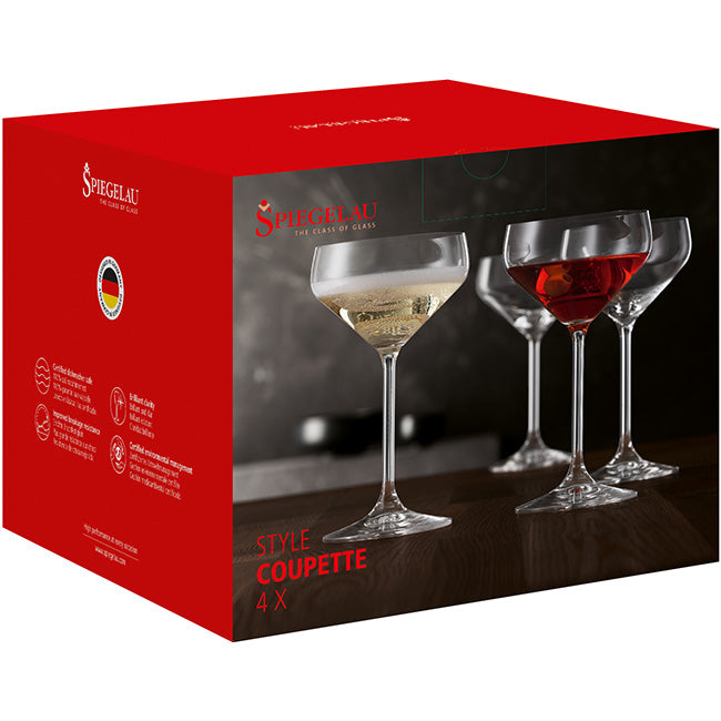 Spiegelau Style Coupe Champagne Glasses, Set Of 4