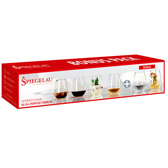 Spiegelau Authentis Casual Stemless Red Wine Glasses, Set of 6