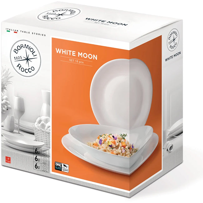 Bormioli Rocco White Moon Dinner Set, 18pc
