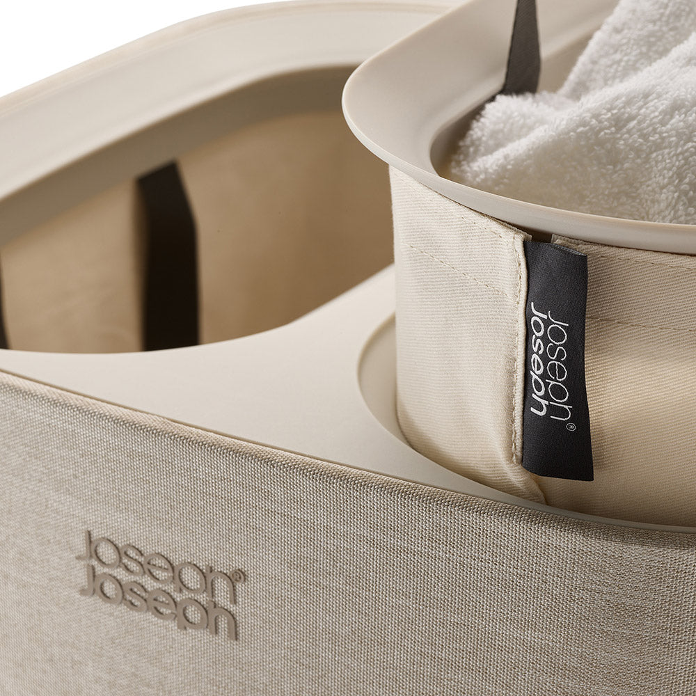 Joseph Joseph Tota Twin 60L Ecru Laundry Separation Basket