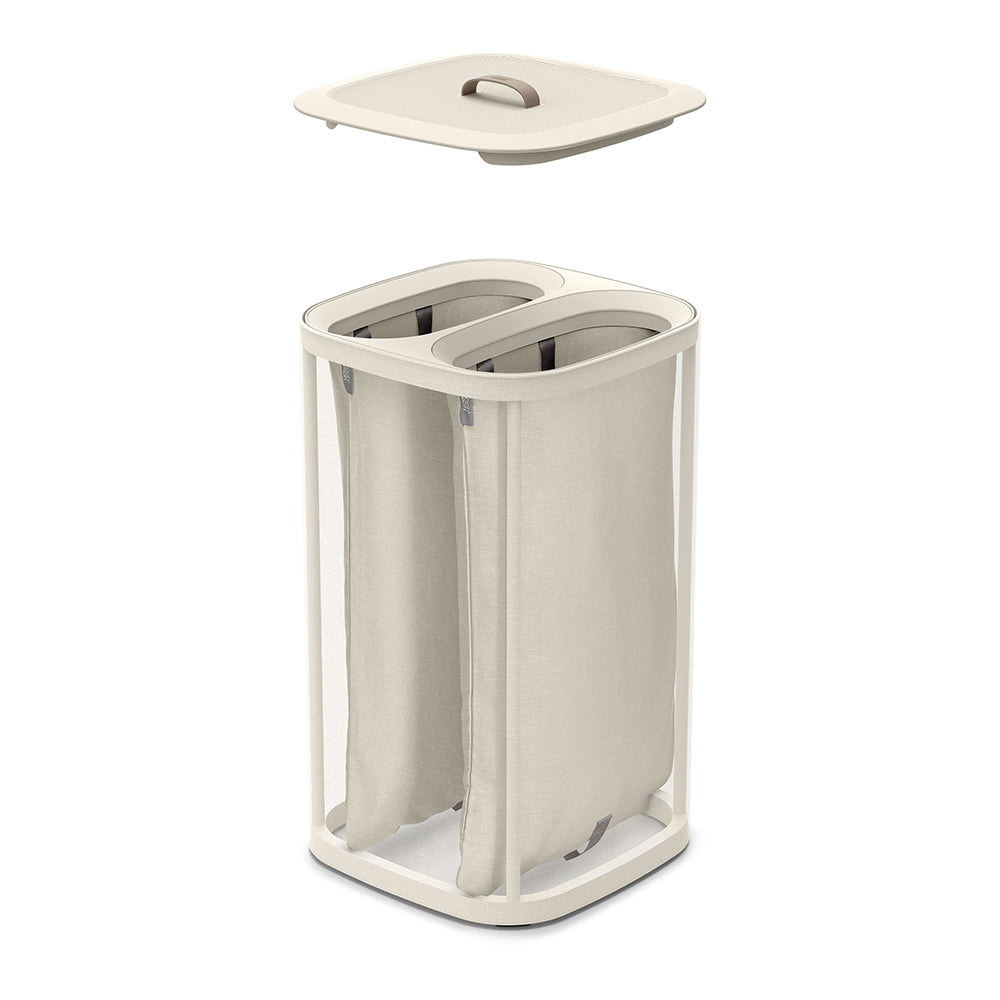 Joseph Joseph Tota Twin 60L Ecru Laundry Separation Basket