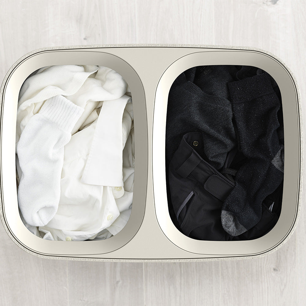 Joseph Joseph Tota Twin 90L Ecru Laundry Separation Basket
