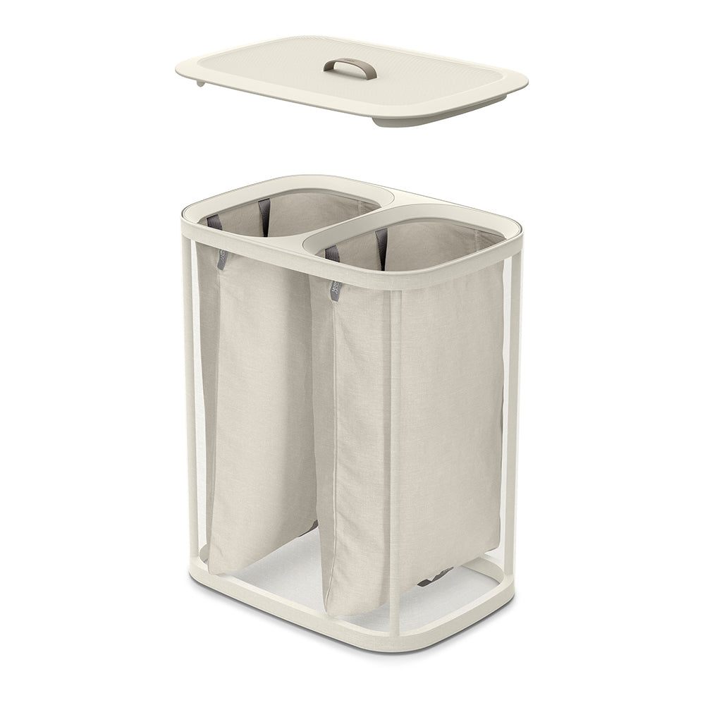 Joseph Joseph Tota Twin 90L Ecru Laundry Separation Basket