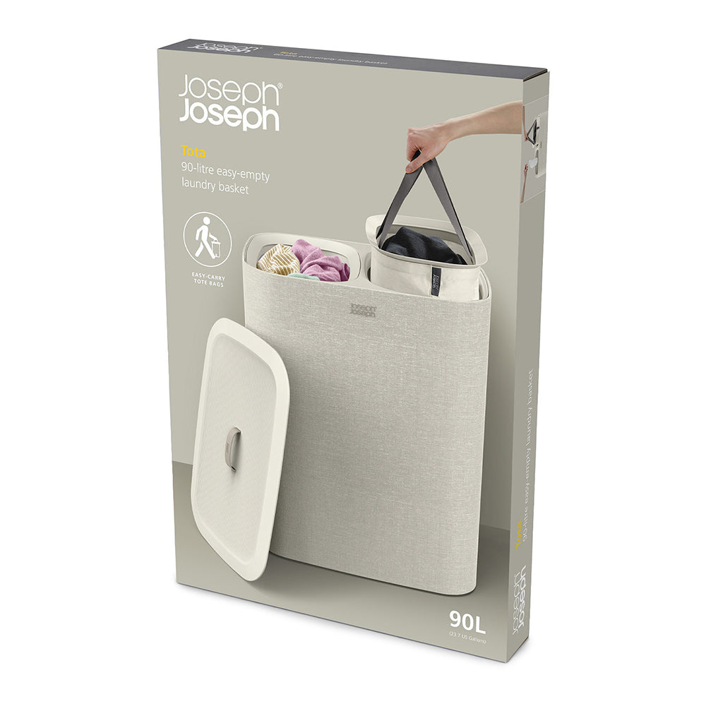 Joseph Joseph Tota Twin 90L Ecru Laundry Separation Basket