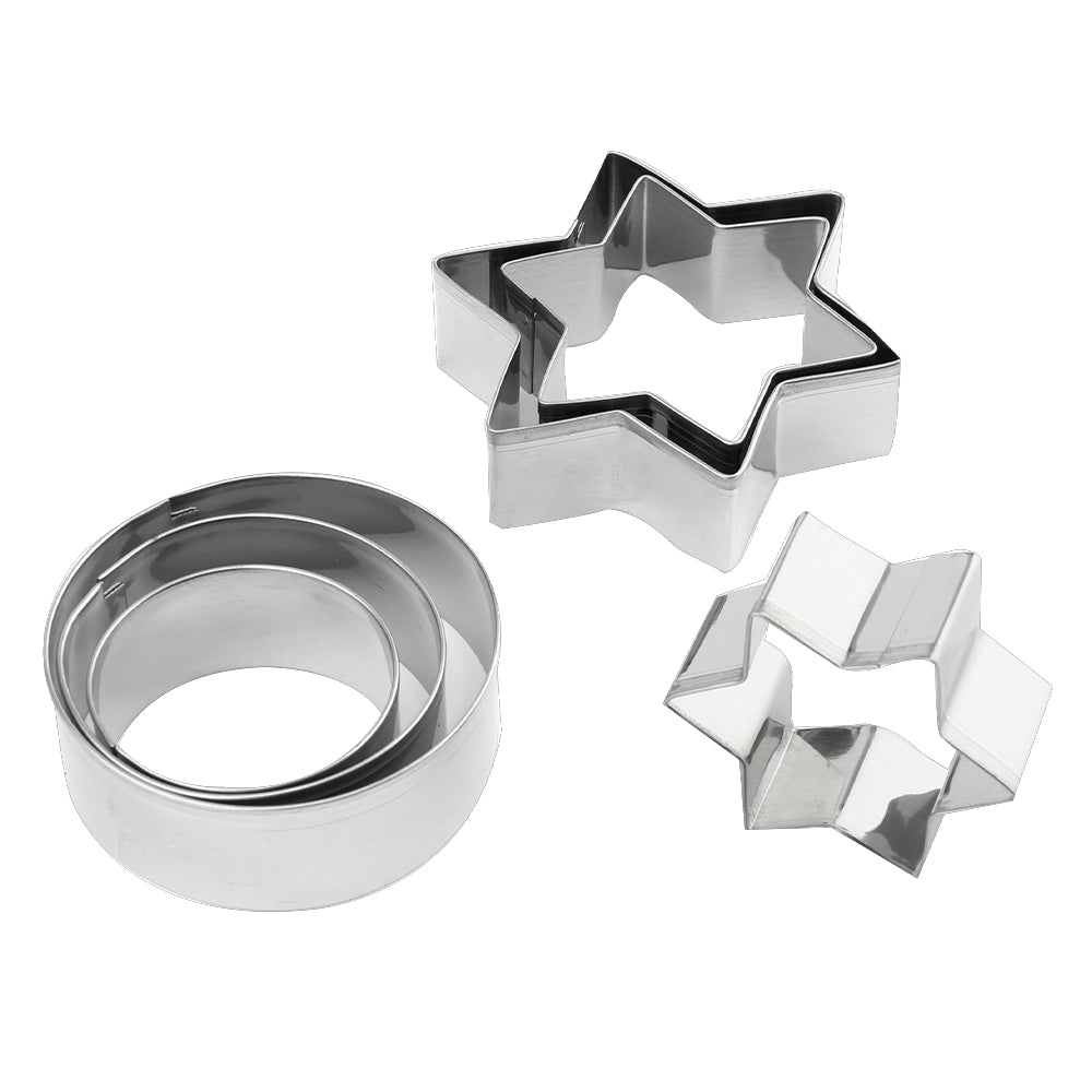 Kitchen Inspire Stainless Steel Stars & Circles Cookie Cutters, 6pc