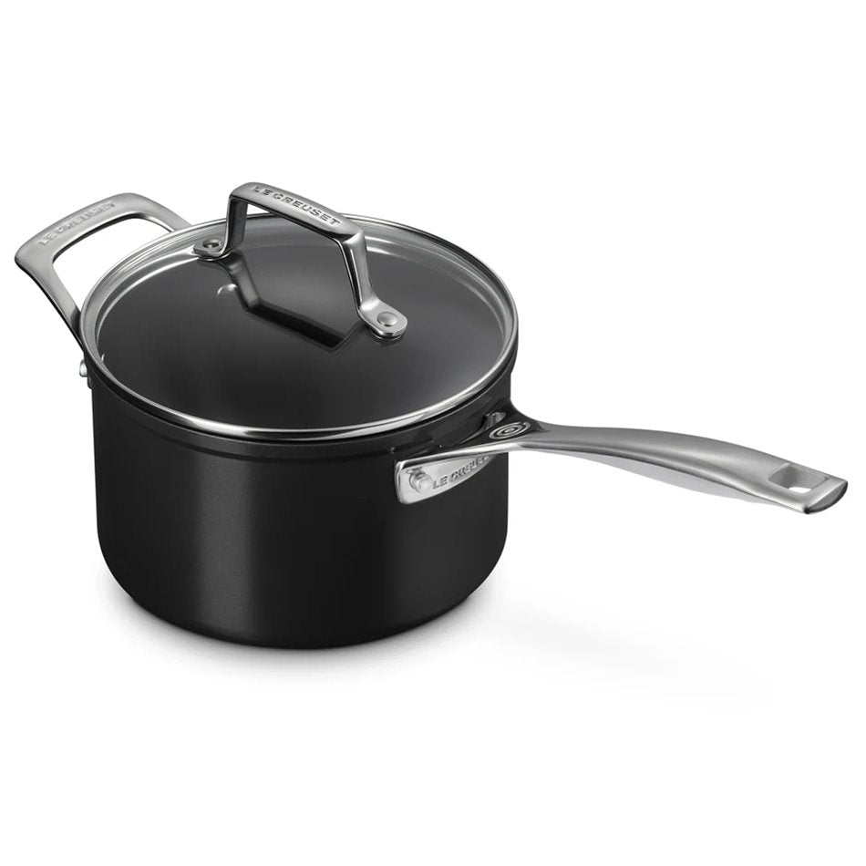 Le Creuset Essential Ceramic Non-Stick Saucepan with Glass Lid