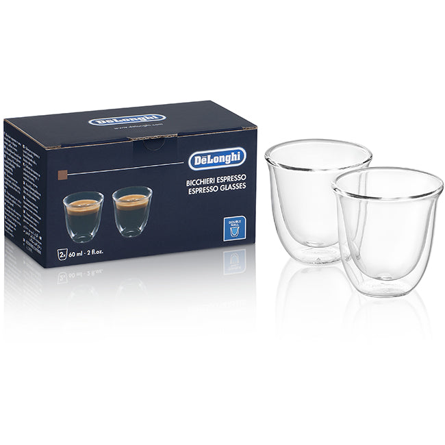DeLonghi Double Walled Thermo Espresso Glasses, Set of 2