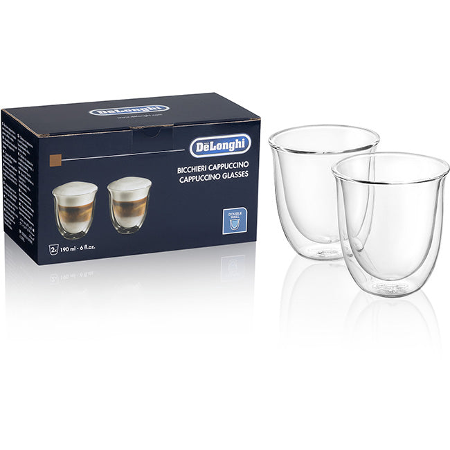 DeLonghi Double Walled Thermo Cappuccino Glasses, Set of 2