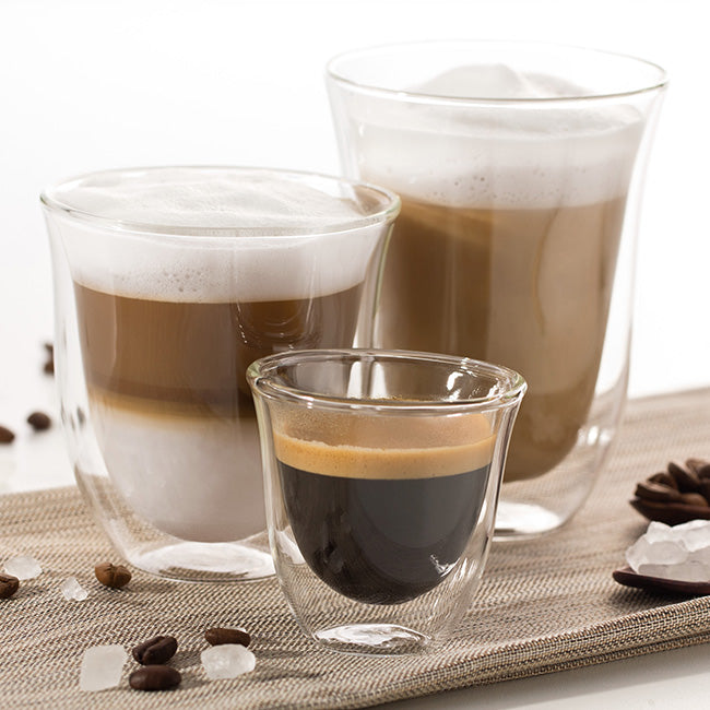 DeLonghi Double Walled Thermo Latte Macchiato Glasses, Set of 2