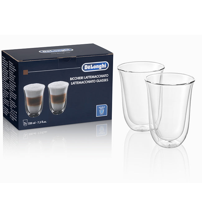 DeLonghi Double Walled Thermo Latte Macchiato Glasses, Set of 2