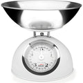 Lacor 5kg Retro White Kitchen Scale With Stainless Steel Bowl