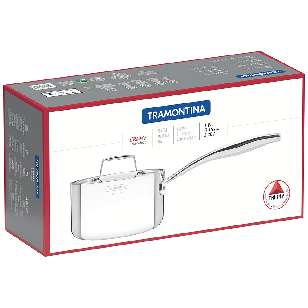 Tramontina Grano Stainless Steel Saucepan with Lid,