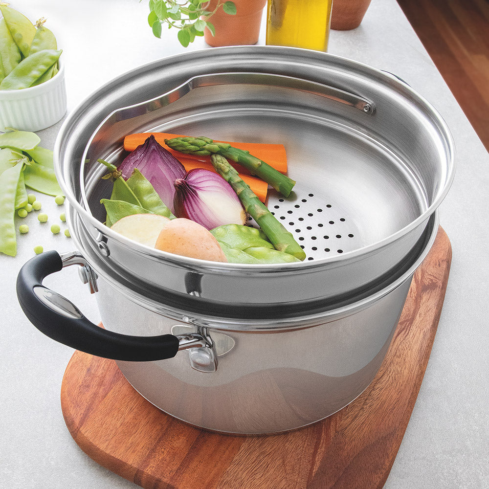Tramontina Solar Stainless Steel Steamer Set, 2pc