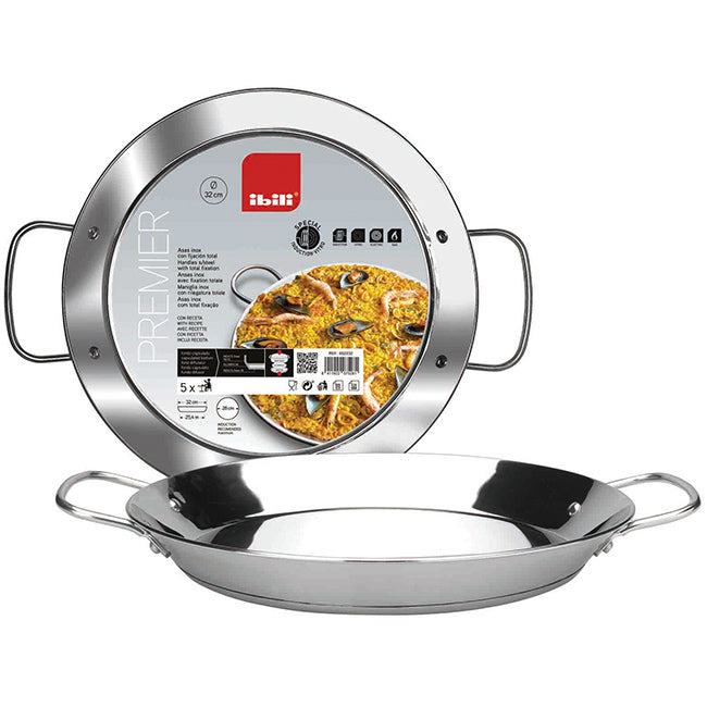 Ibili Premier Stainless Steel Paella Pan, 36cm