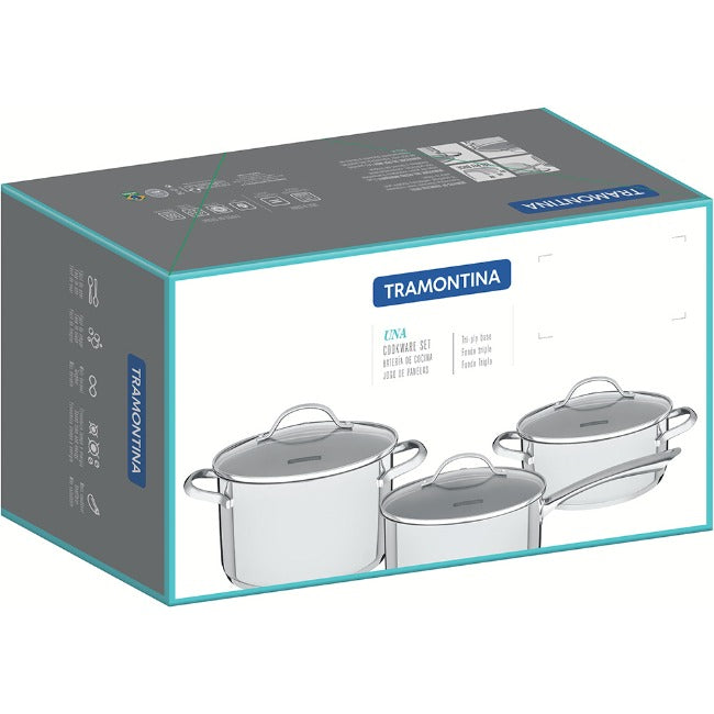 Tramontina Una Stainless Steel Cookware Set, 7pc