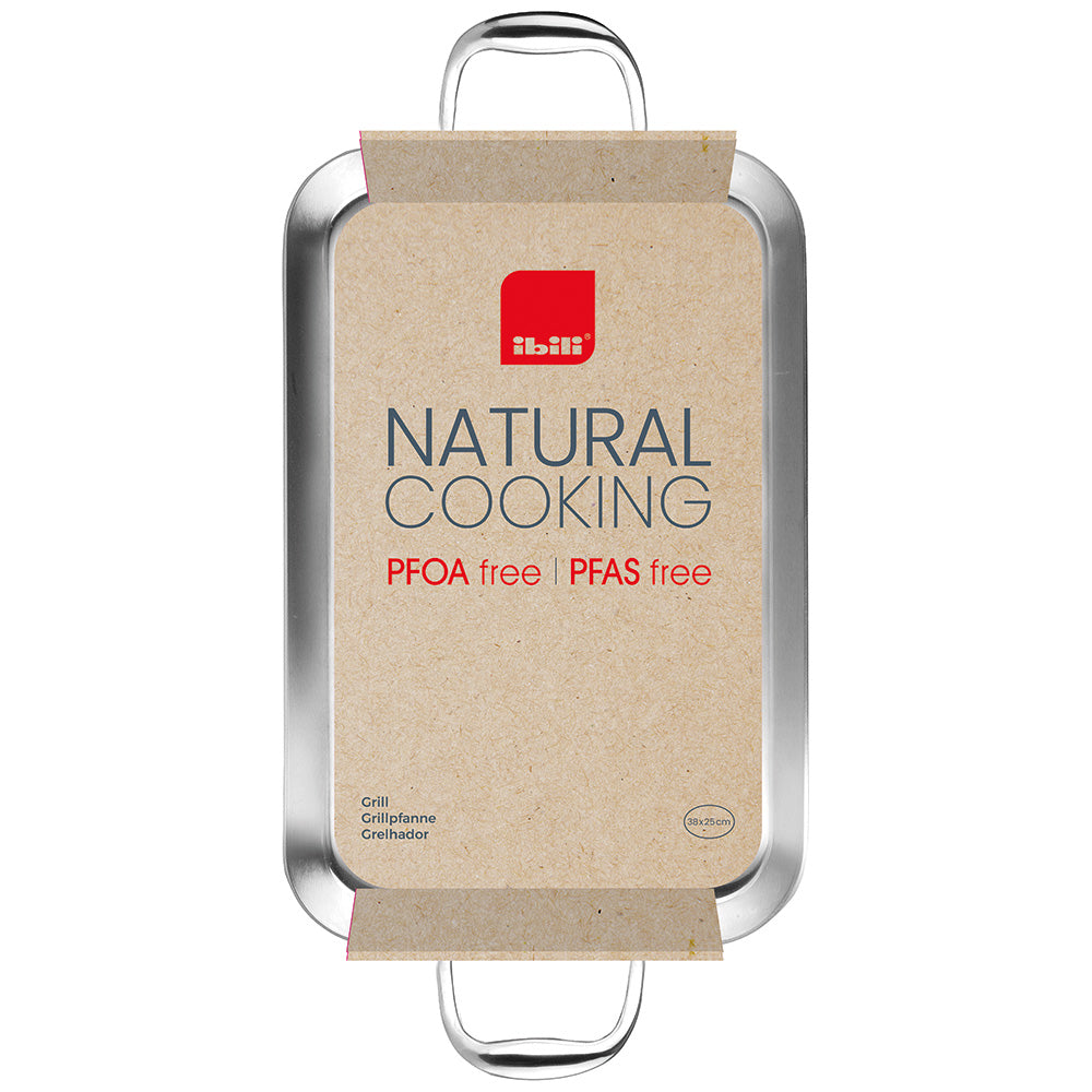 Ibili Triply Natural Flat Grill Pan, 38cm