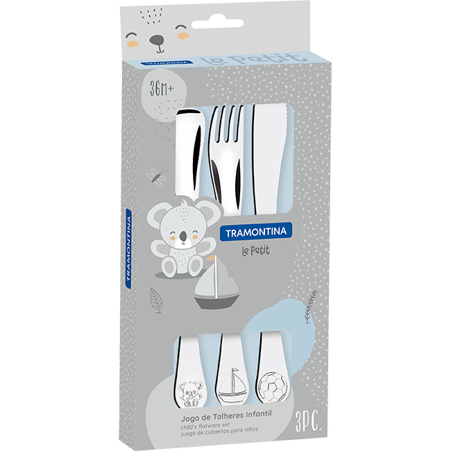 Tramontina Le Petit Children's Cutlery Set For Boys, 3pc