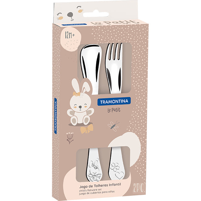 Tramontina Le Petit Children's Cutlery Set For Girls, 2pc