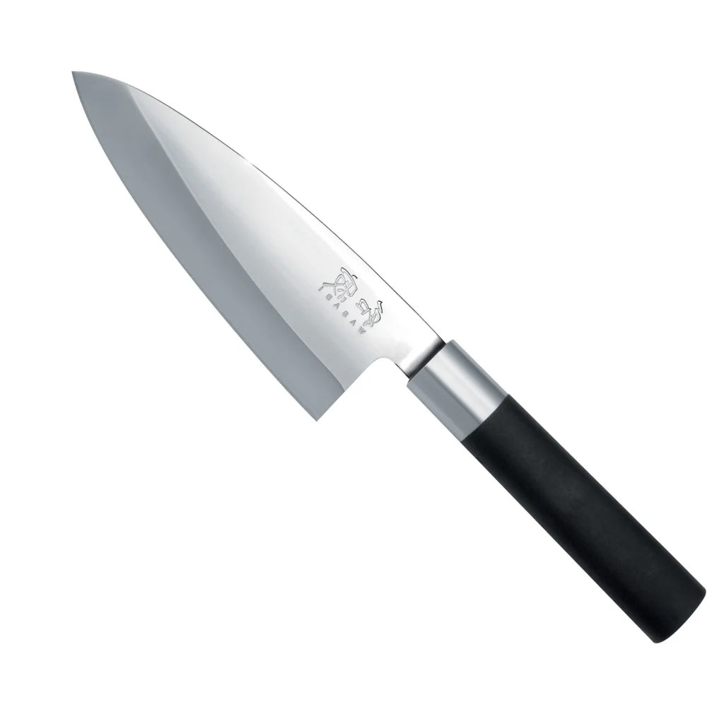 KAI Wasabi Black Deba Knife, 15cm