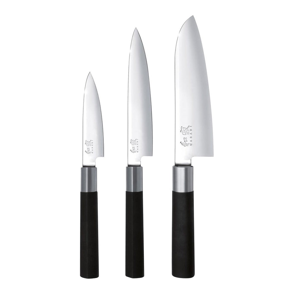 KAI Wasabi Black Knife Set, 3-Piece