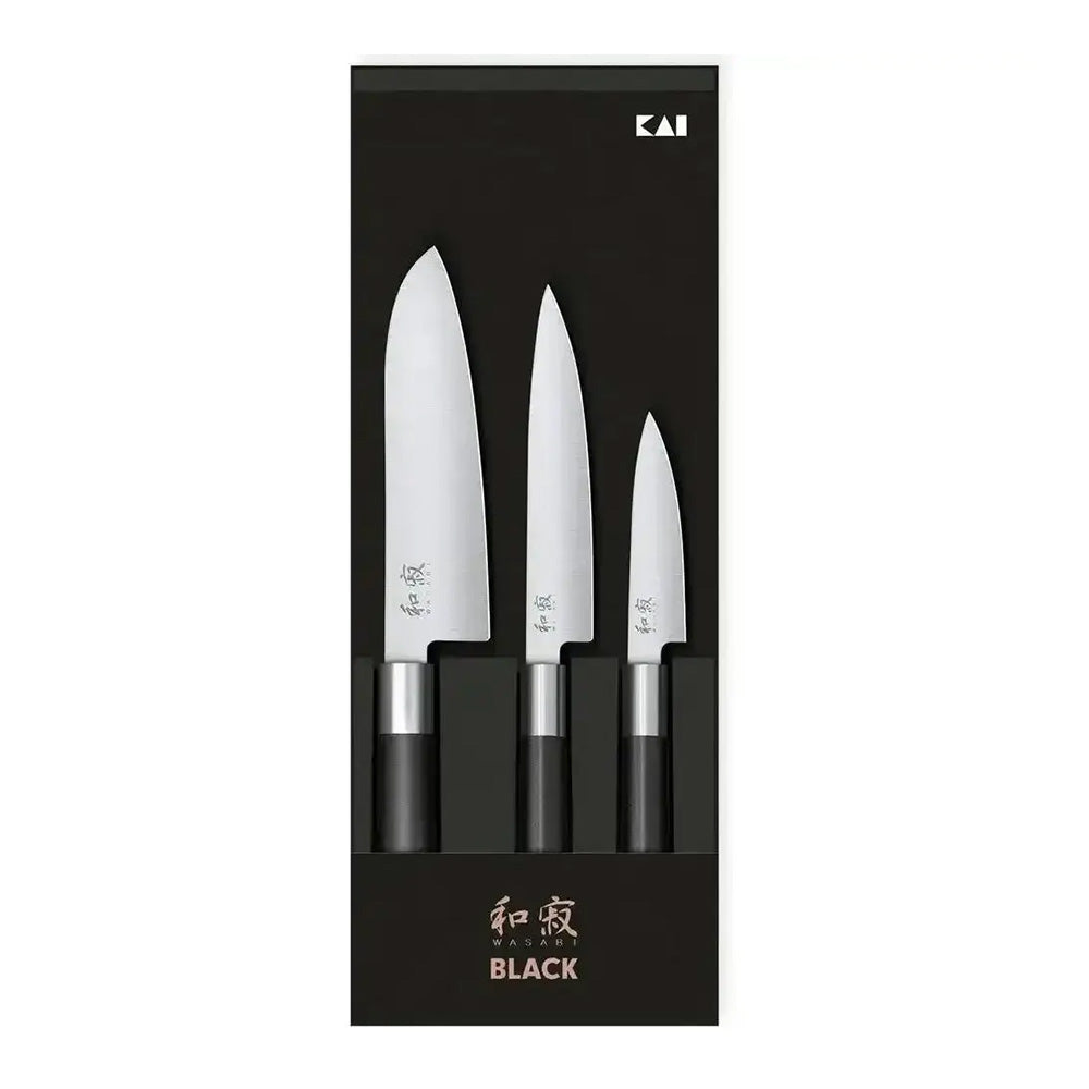 KAI Wasabi Black Knife Set, 3-Piece
