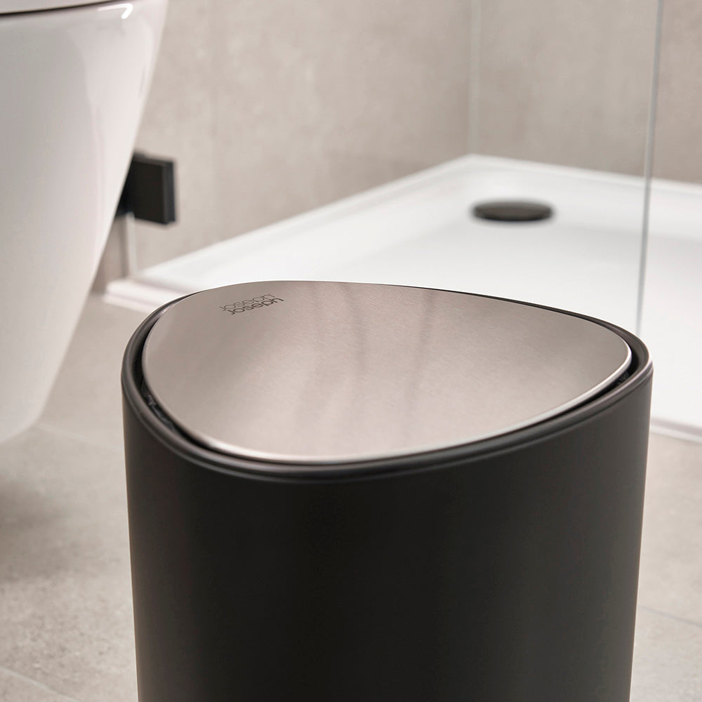 Joseph Joseph EasyStore™ 5L Matte Black Bathroom Pedal Bin