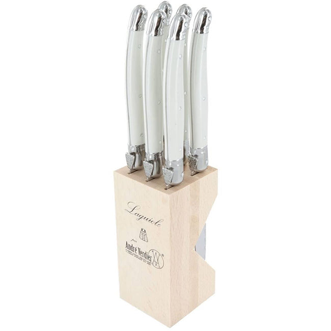 Laguiole by Andre Verdier Steak Knife Set With Wooden Stand, 6pc