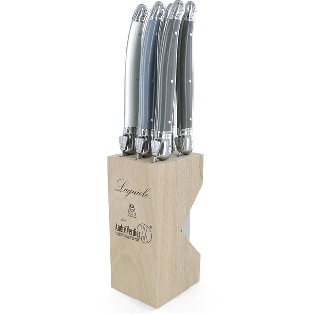 Laguiole by Andre Verdier Steak Knife Set With Wooden Stand, 6pc