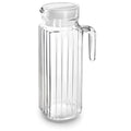 Ibili Glass Faceted Pitcher With Plastic Lid, 1.1L