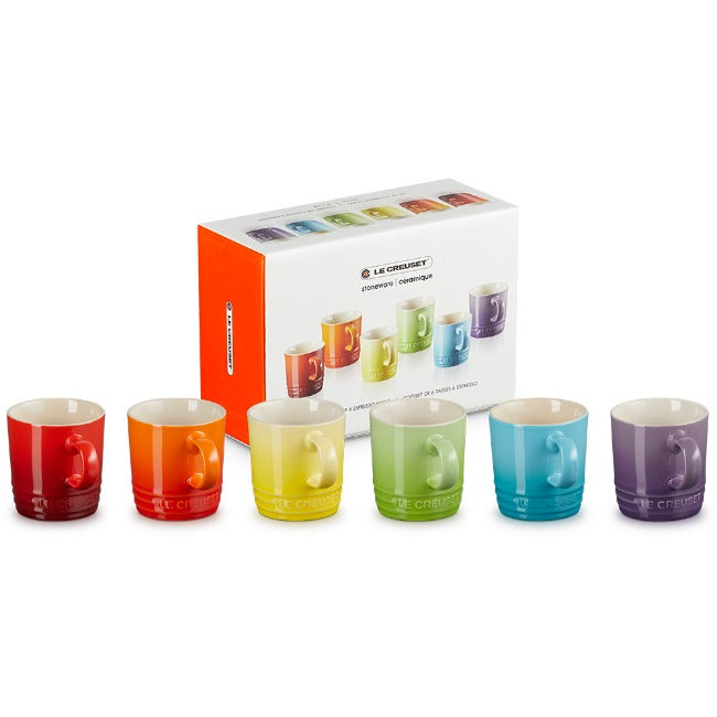 Le Creuset Rainbow Collection Espresso Mugs, Set Of 6