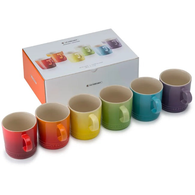 Le Creuset Rainbow Collection Mugs, Set Of 6