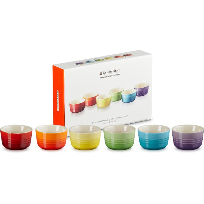 Le Creuset Rainbow Collection Mini Ramekins, Set of 6