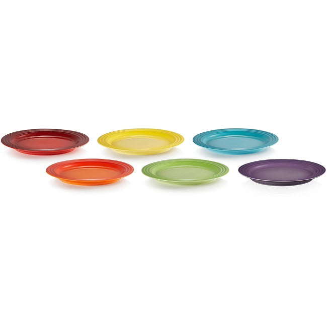 Le Creuset Rainbow Collection Side Plates, Set of 6