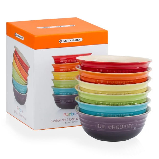 Le Creuset Rainbow Collection Cereal Bowls, Set of 6
