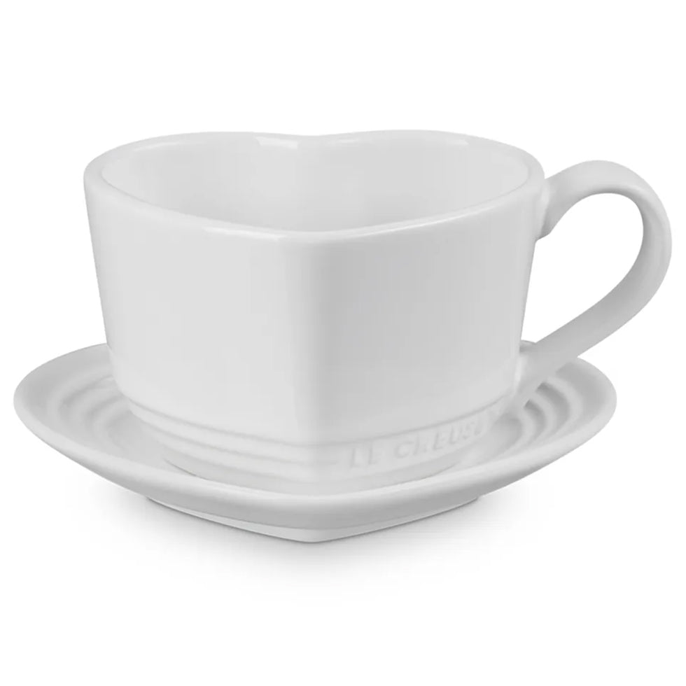 Le Creuset Heart Mug & Saucer, 220ml