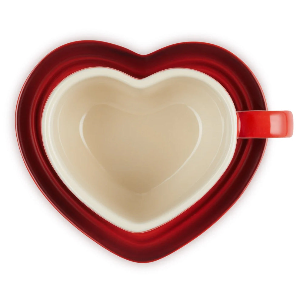 Le Creuset Heart Mug & Saucer, 220ml