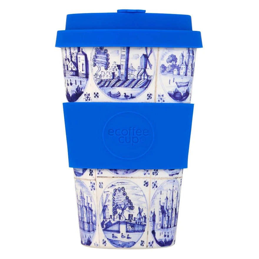 Ecoffee Cup Patterns Natural Fibre Reusable Coffee Cup, 400ml